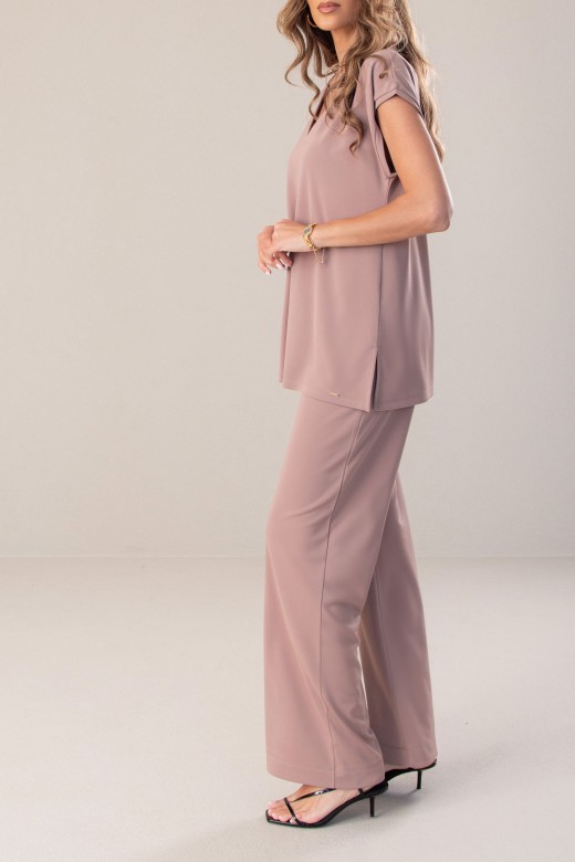 Wide leg knit pants