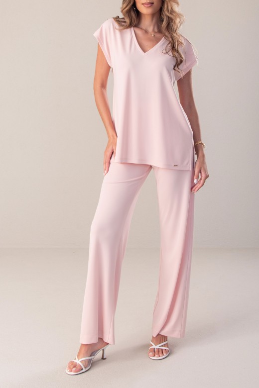 Wide leg knit pants