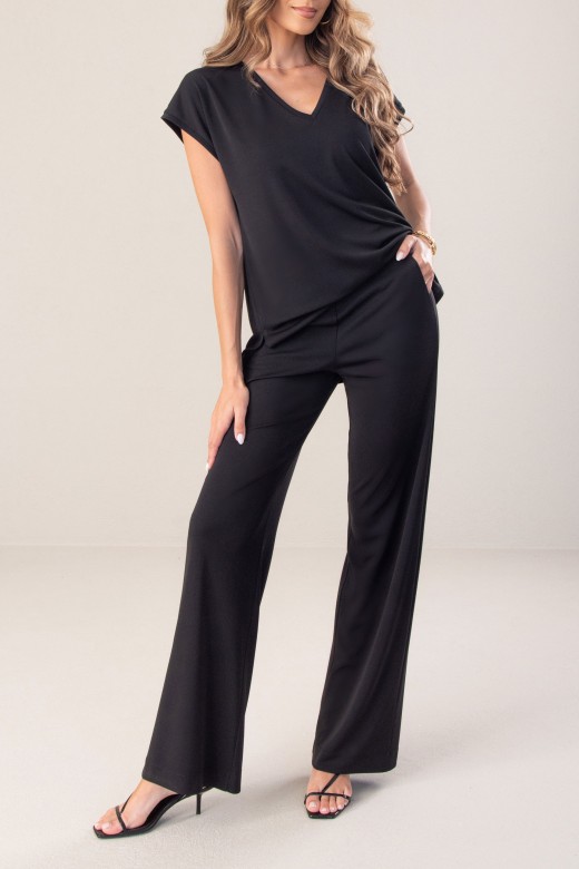 Wide leg knit pants