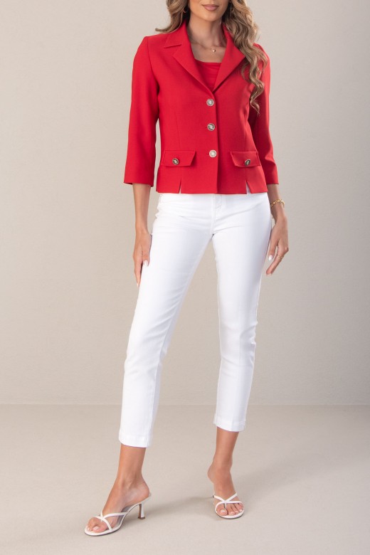 Short classic coat with collar