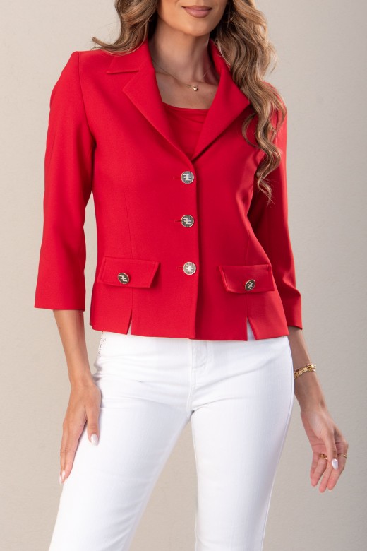 Short classic coat with collar