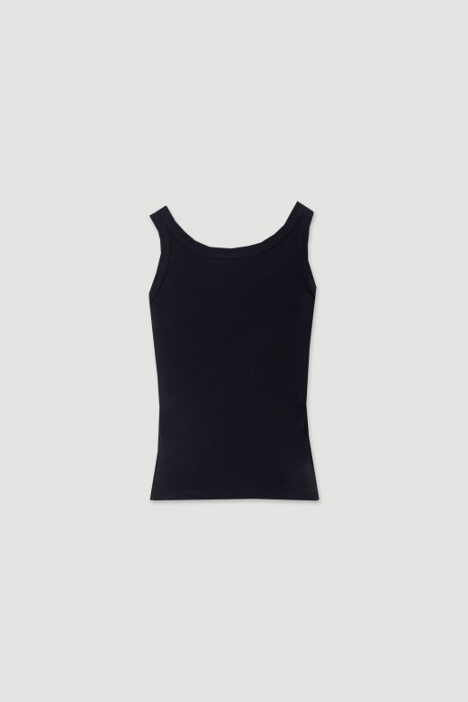 Top em algodo com detalhe metlico