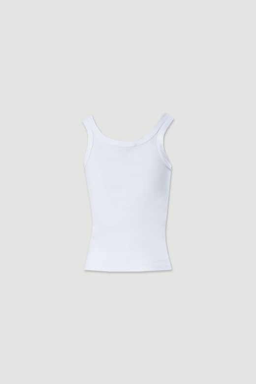 Top em algodo com detalhe metlico