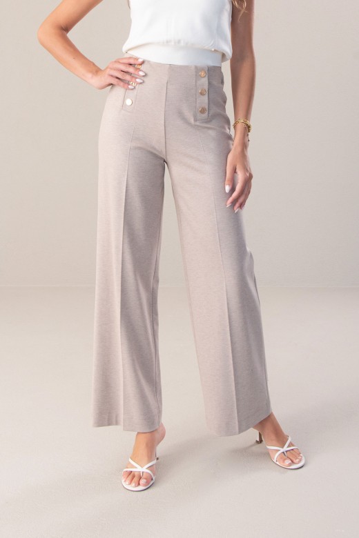 Pantalones wide leg con cinturn elstico interior