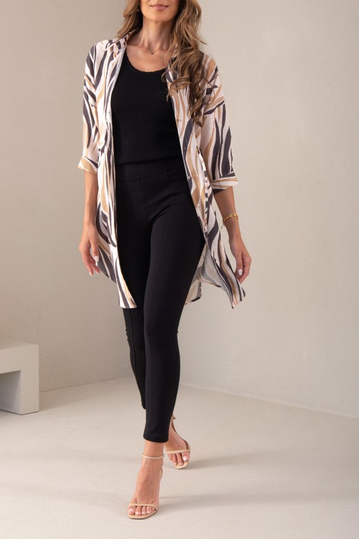 Printed shirt dress with belt