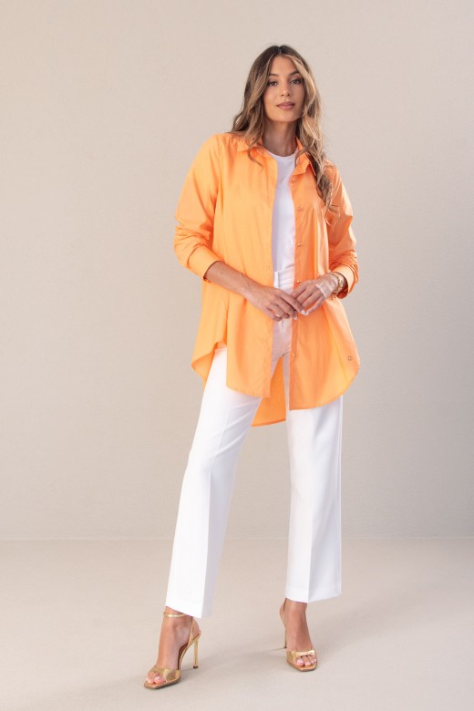 Long asymmetrical shirt dress