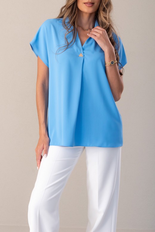 Blouse fluide avec plaque mtallique