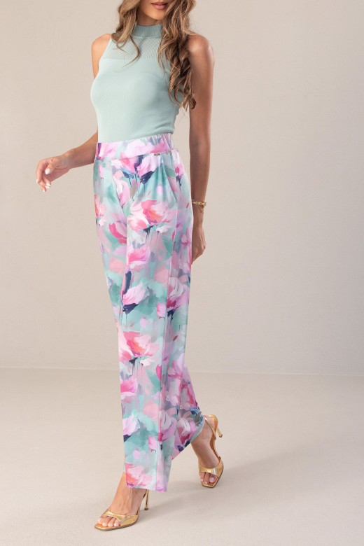 Pantalones wide leg estampados florales