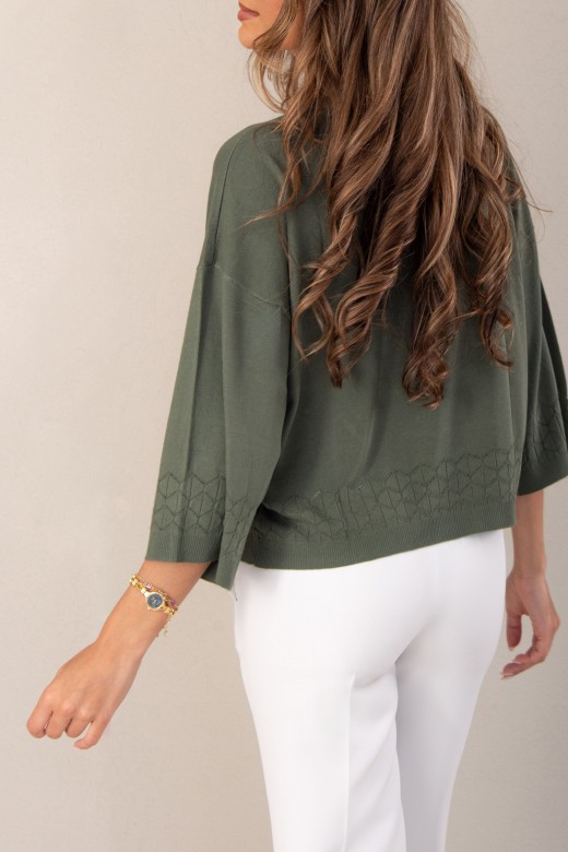 Jersey de punto fluido con detalle perforado
