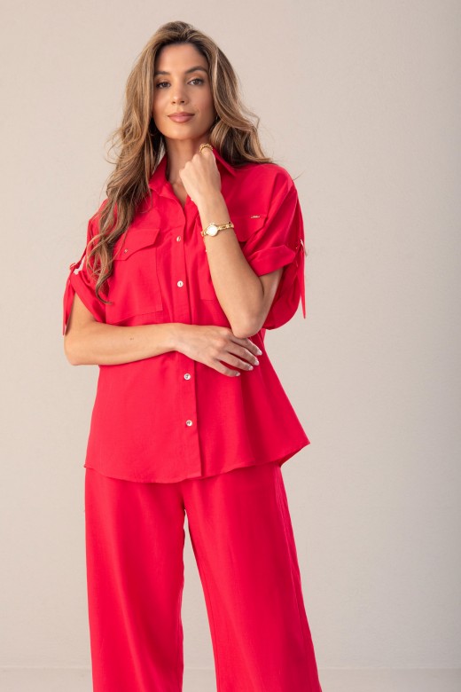 Linen blouse with 3/4 sleeves