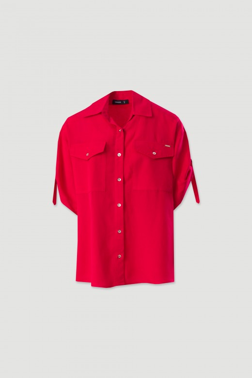 Blusa em linho com manga 3/4