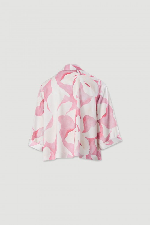 Printed fluid jacket with 3/4 sleeves