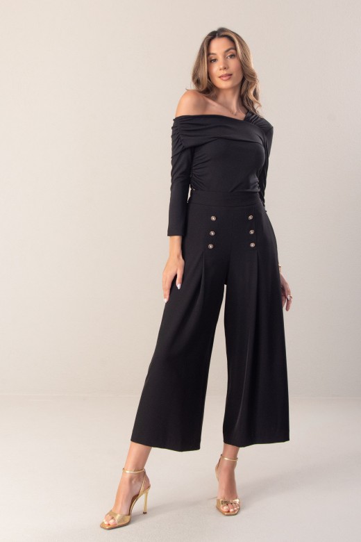 Pantalon culotte fluide avec ceinture lastique  larrire
