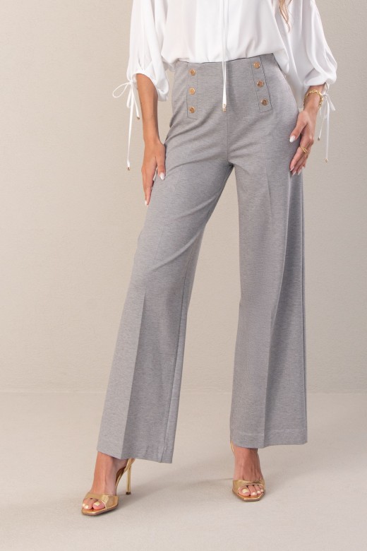 Wide-leg pants with an internal elastic waistband