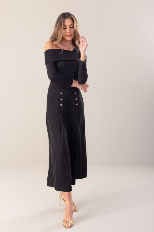 Pantalon culotte fluide avec ceinture lastique  larrire