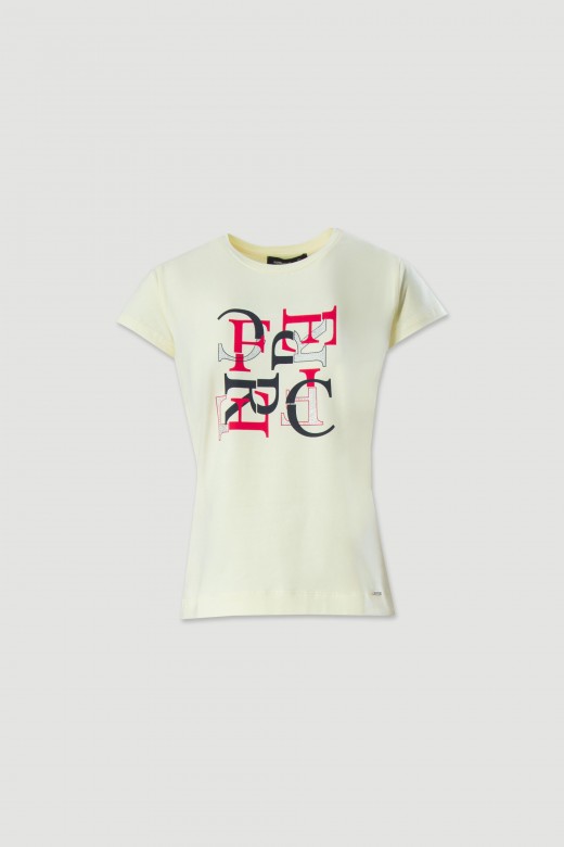 T-shirt en coton avec imprim et transfert