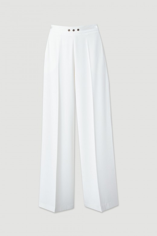 Wrap-neck tunic with double-layer detail