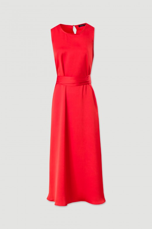 Classic satin midi dress
