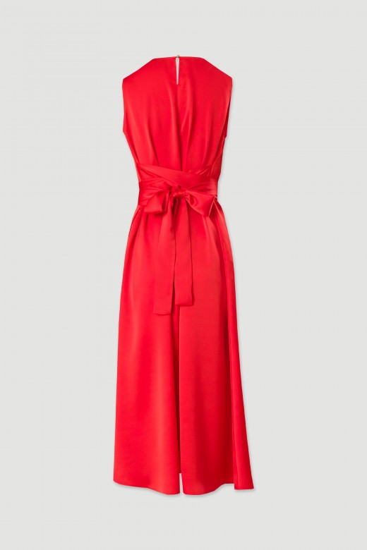 Classic satin midi dress