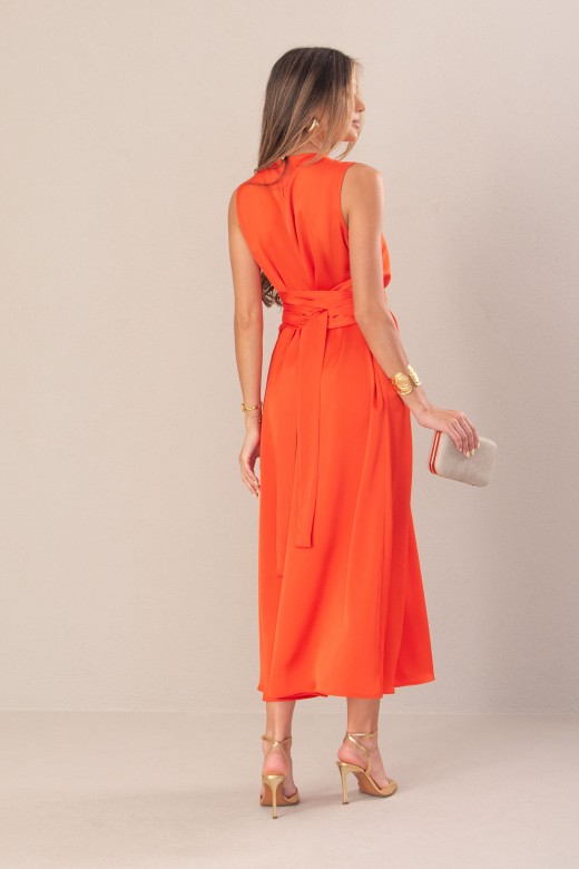 Classic satin midi dress