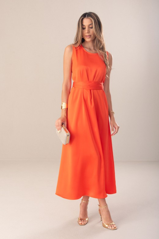 Classic satin midi dress