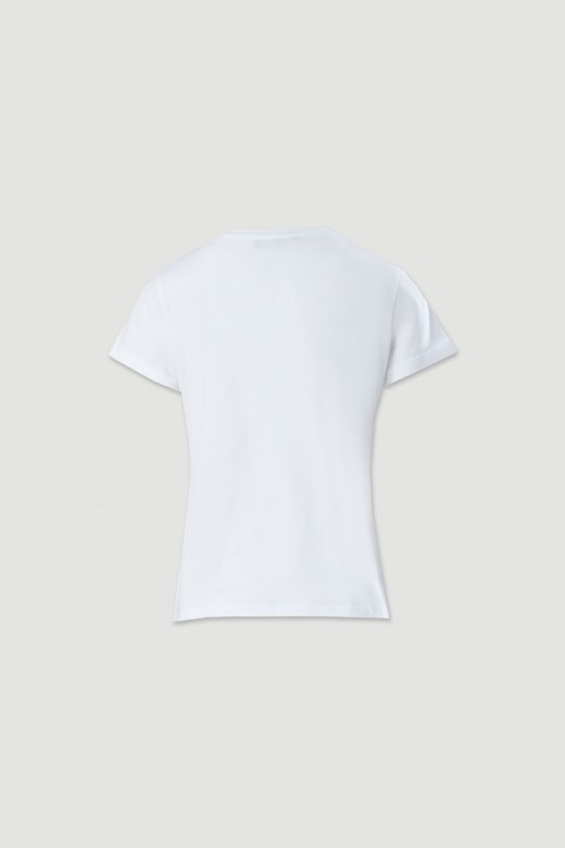 Basic cotton t-shirt with transfer print