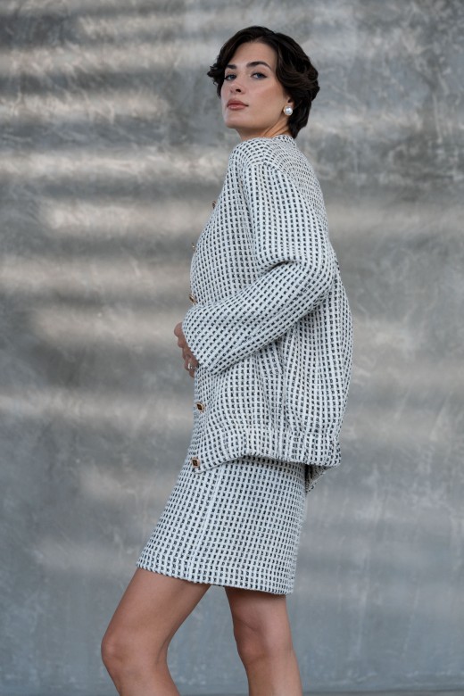 Casaco oversized em tecido texturizado