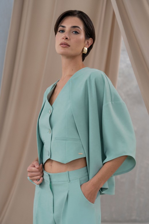 Open jacket with 3/4 sleeves