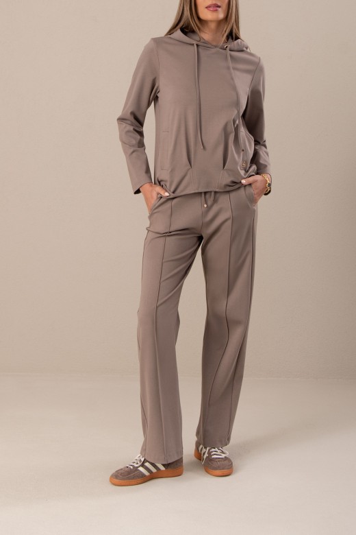 Wide-leg knit trousers