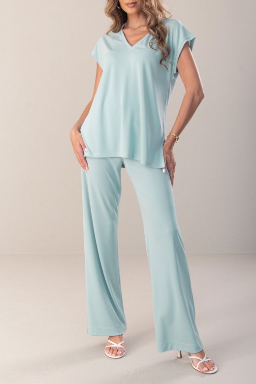 Pantalon wide leg en maille