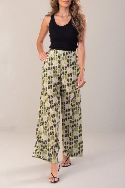 Pantalones wide leg estampados en algodn