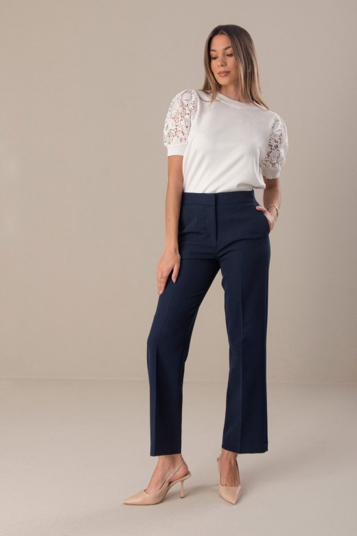 Pantaln clsico de cintura alta