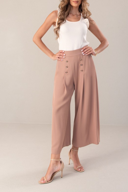 Pantaln culotte fluido con cinturilla elstica en la parte posterior