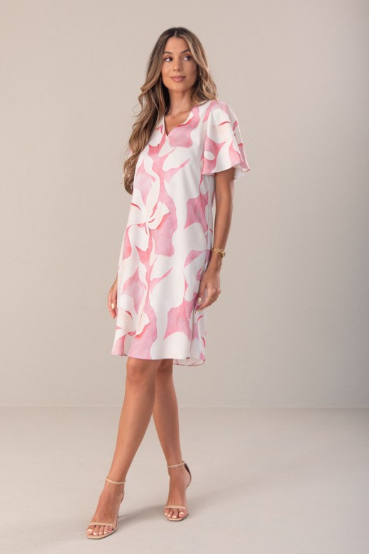 Short fluid printed dress