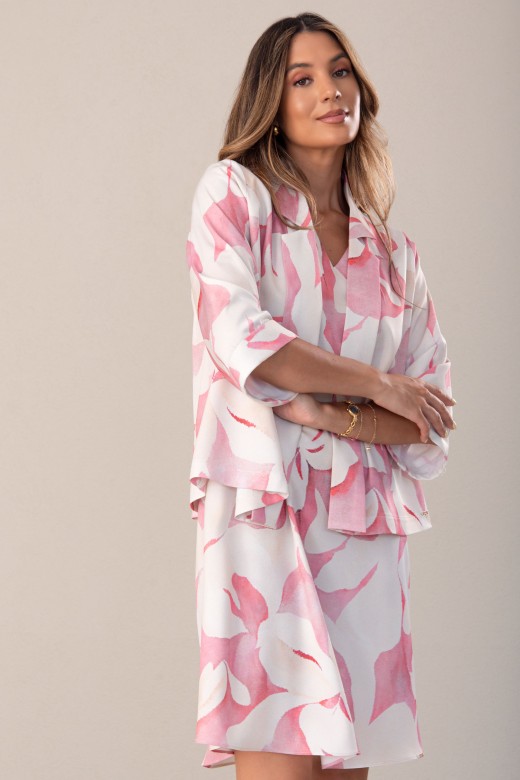 Printed fluid jacket with 3/4 sleeves