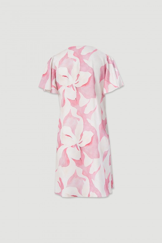 Short fluid printed dress