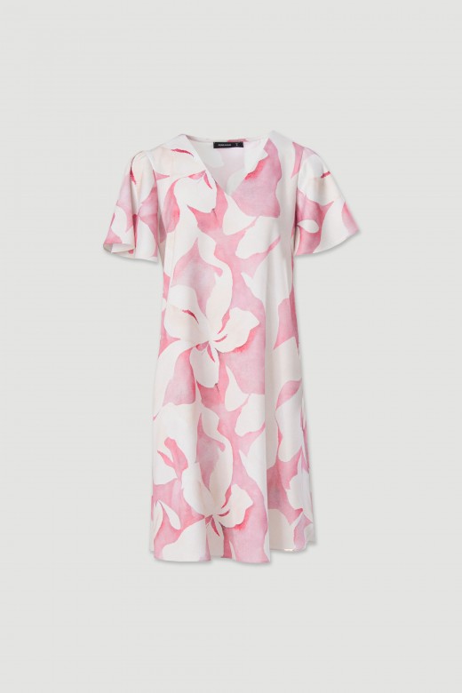 Short fluid printed dress