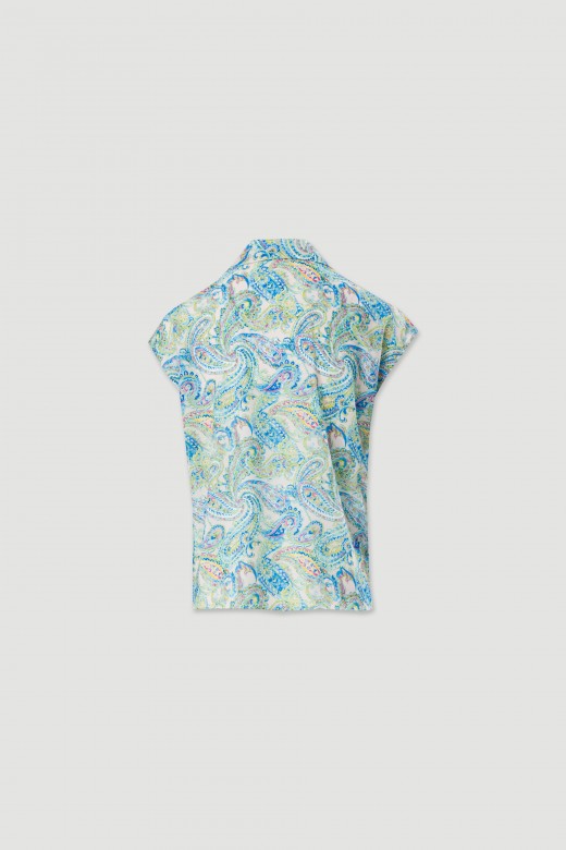Blouse fluide imprime  manches courtes