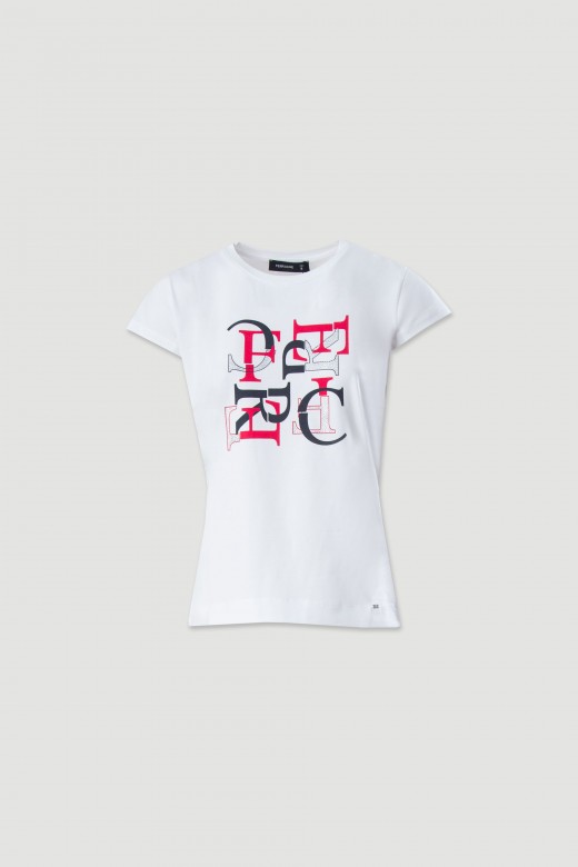 T-shirt en coton avec imprim et transfert