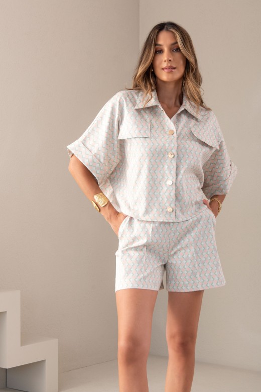 Veste imprime  manches courtes