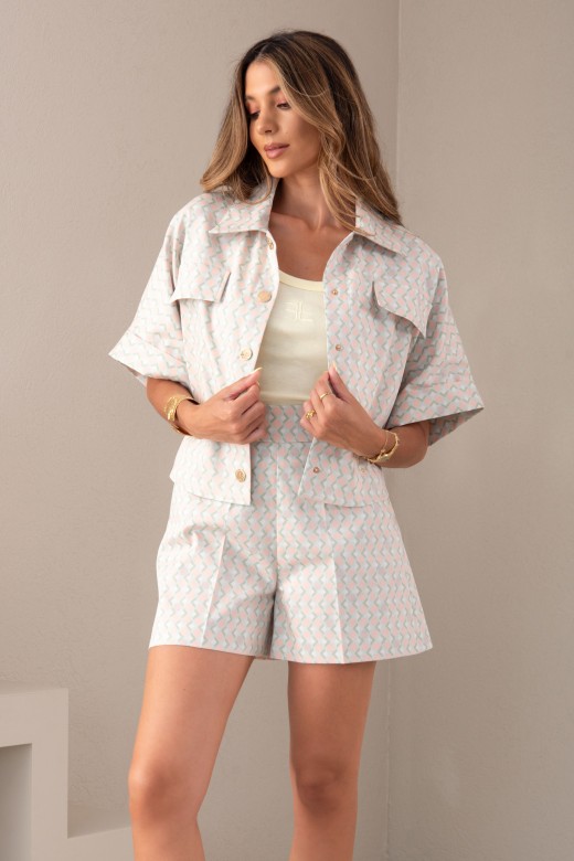 Veste imprime  manches courtes