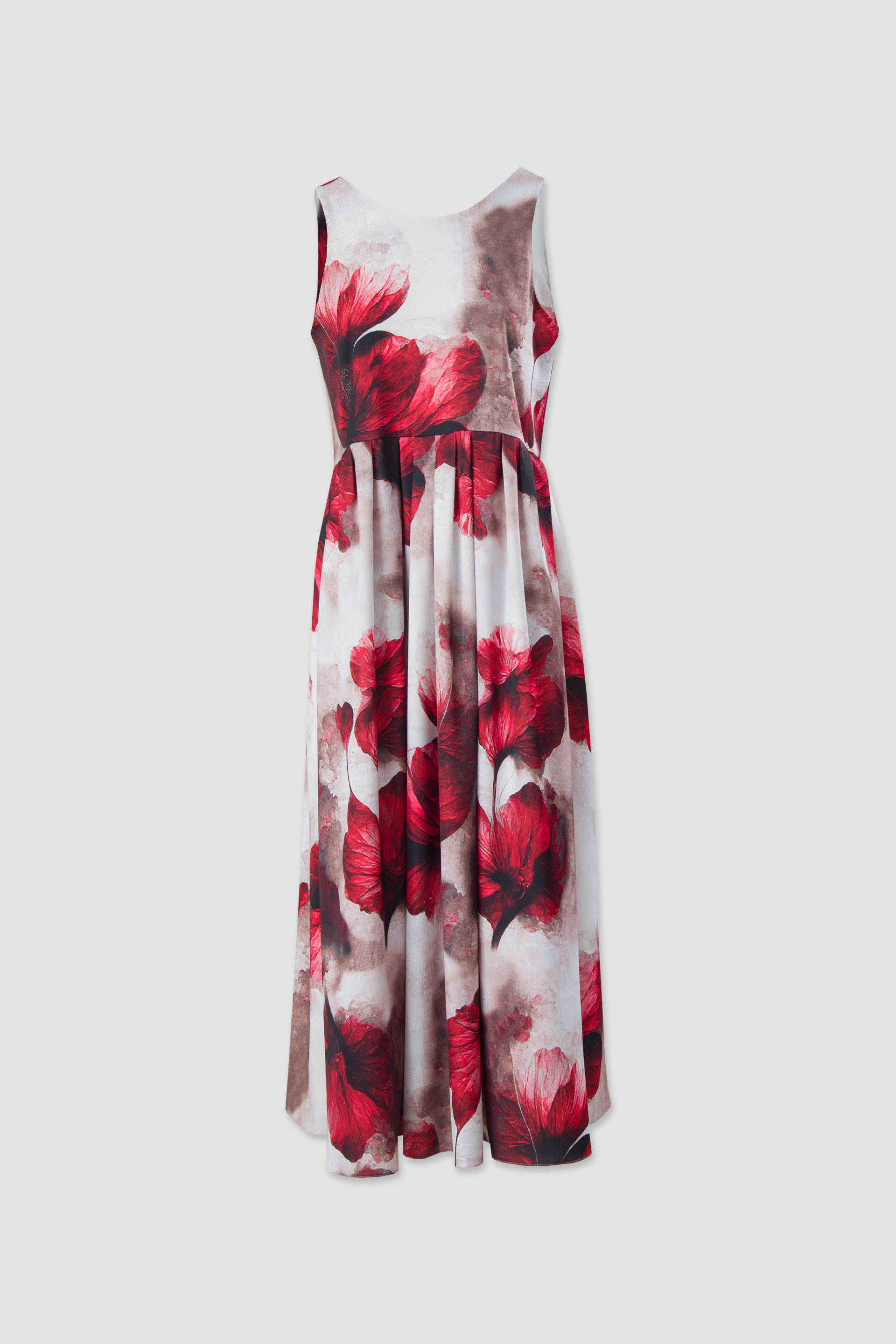 Vestido midi con estampado floral