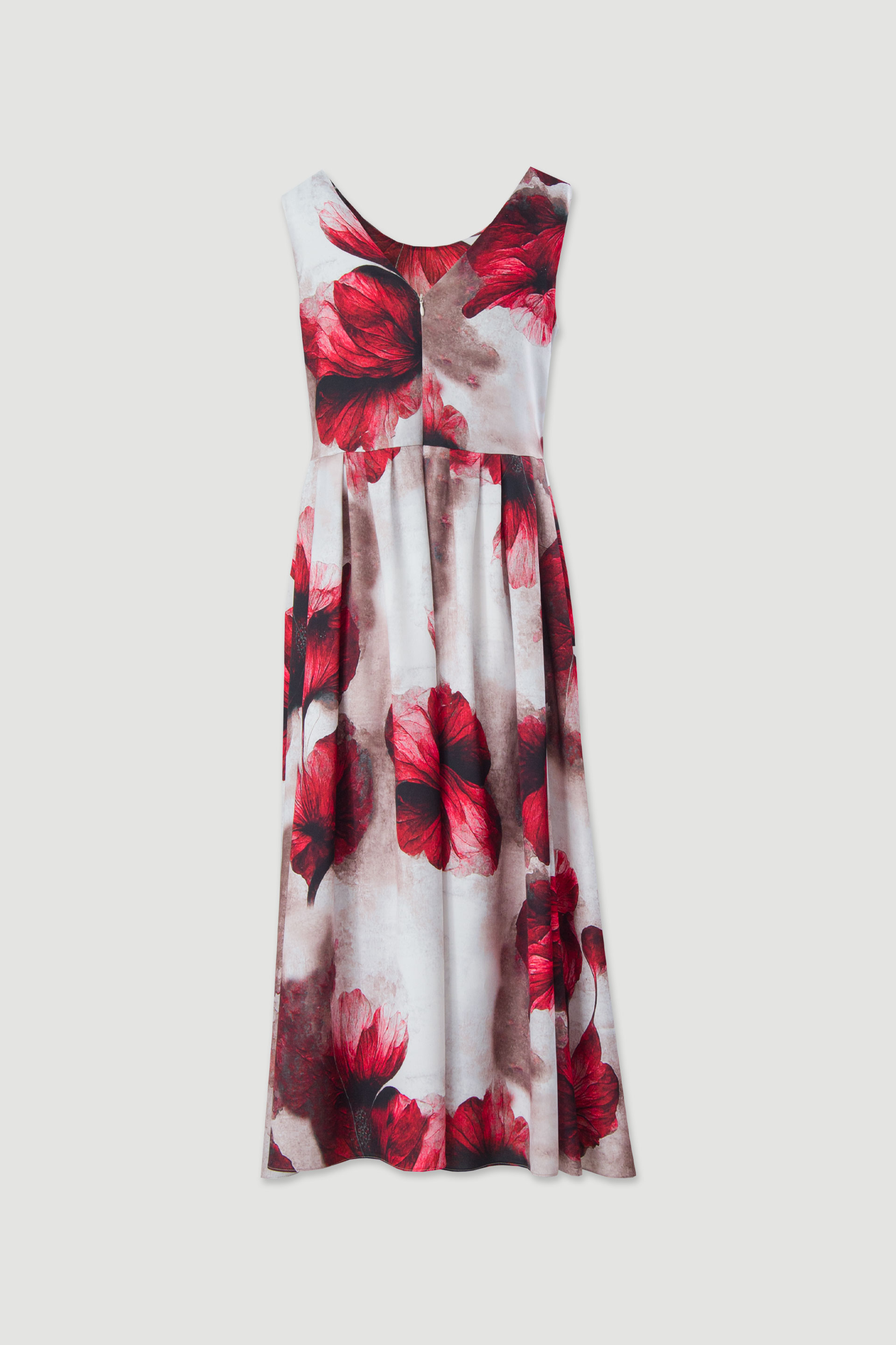 Vestido midi con estampado floral