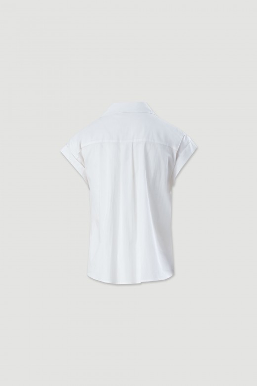 Camisa de algodão com corte direito Camisa de algodão com corte direito