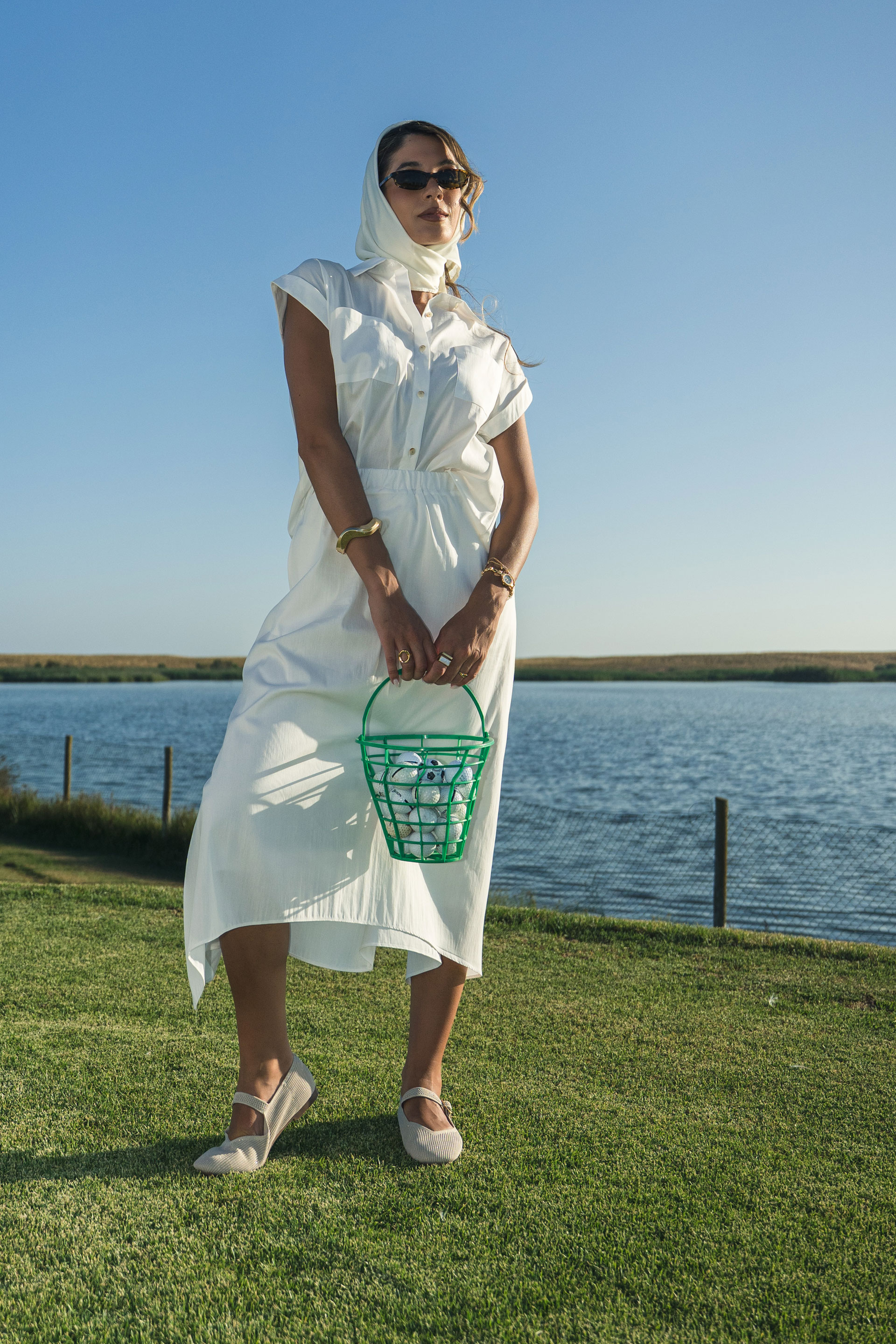 Camisa de algodão com corte direito