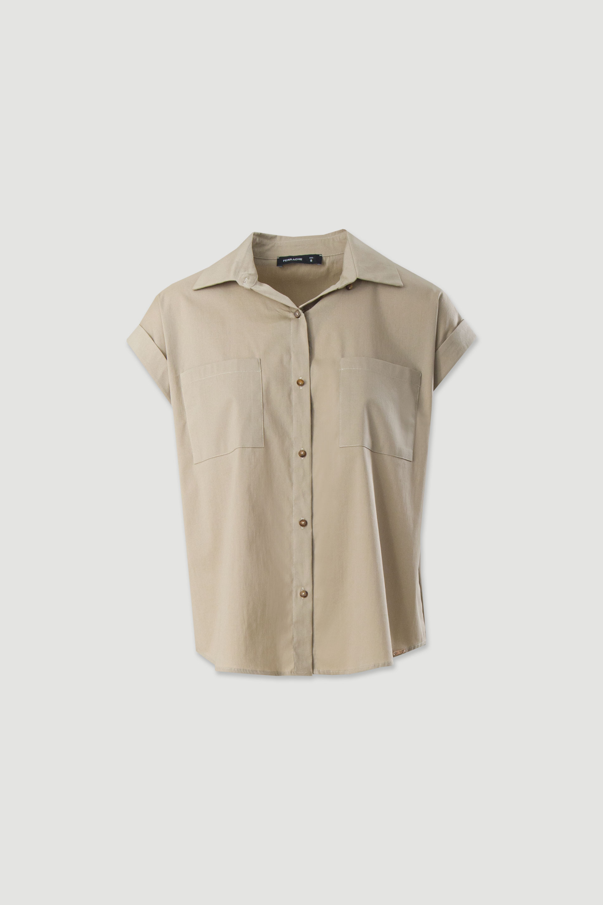 Camisa de algodão com corte direito