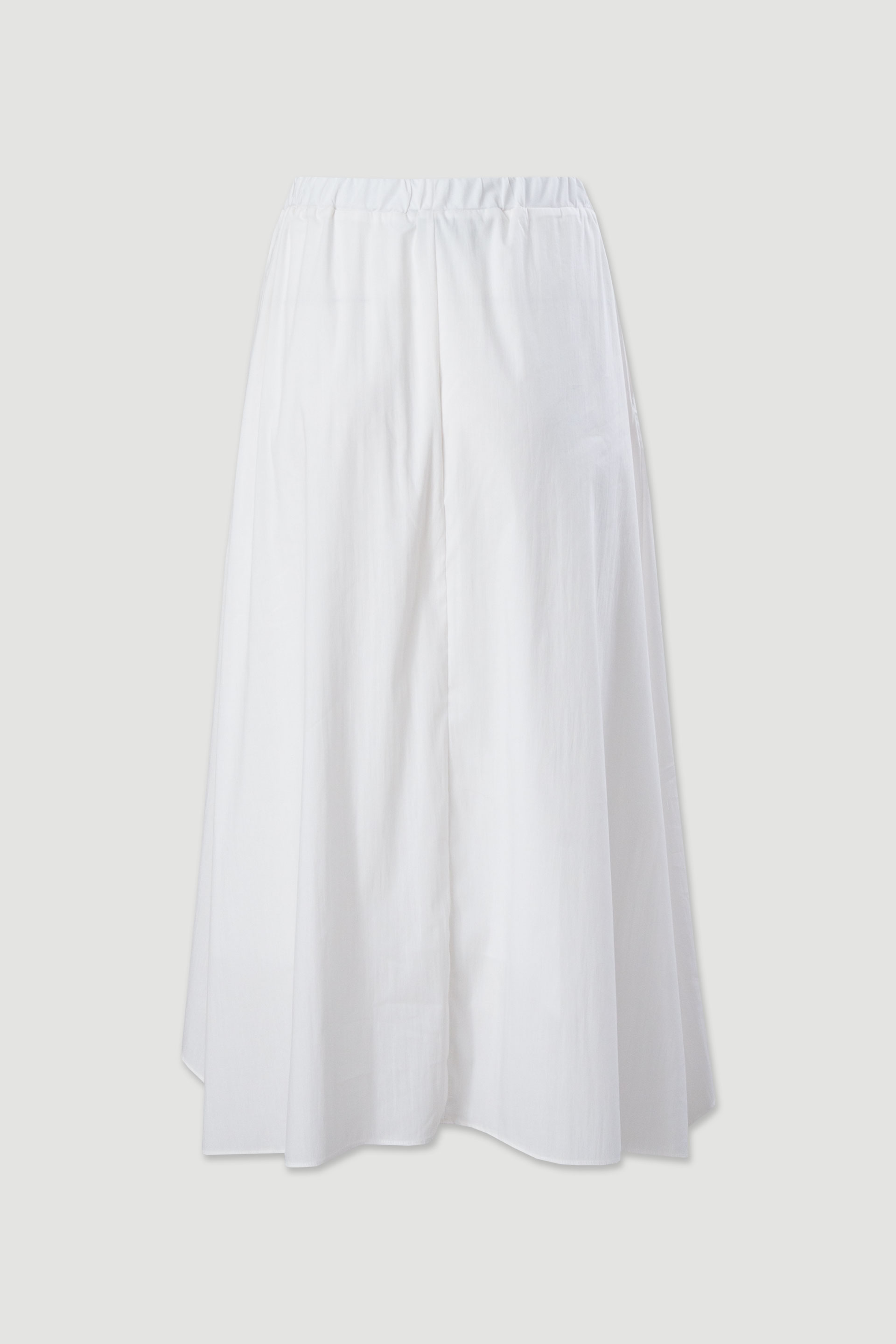 Asymmetric cotton-blend midi skirt