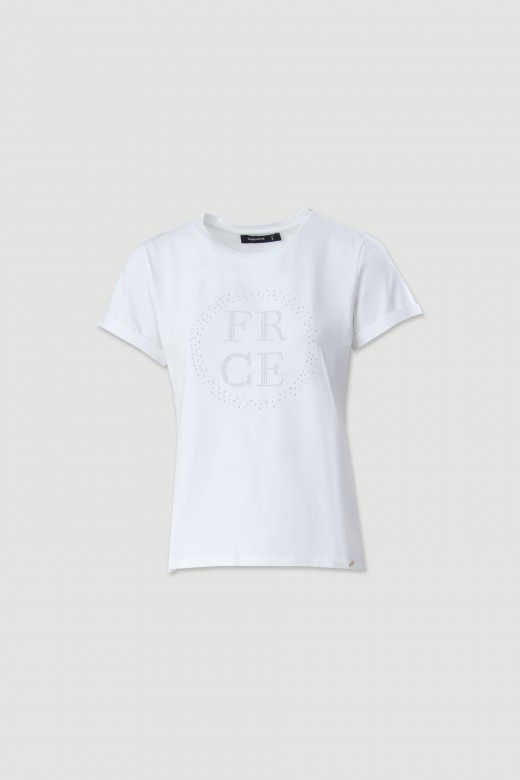 Cotton t-shirt with front transfer print