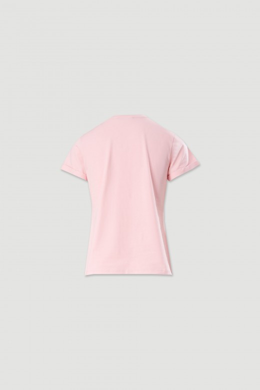 Cotton t-shirt with front transfer print