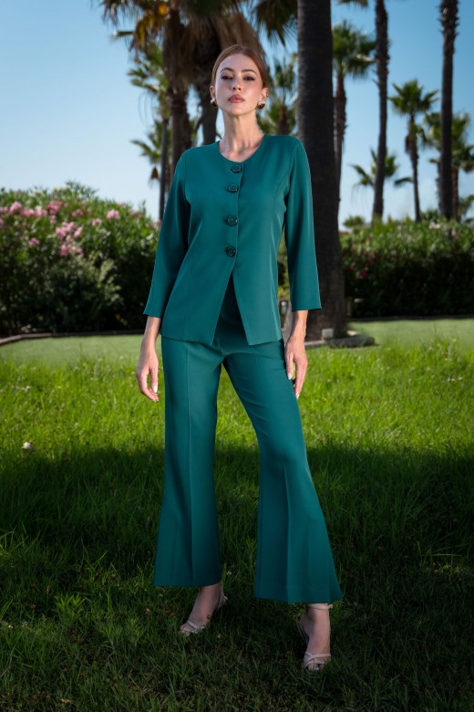 Classic jacket with velvet buttons